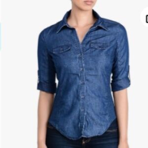 Indigo Denim Knit Shirt